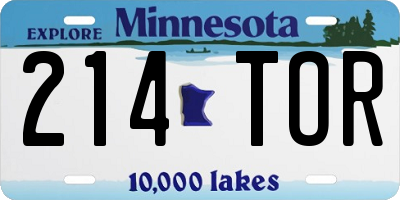 MN license plate 214TOR