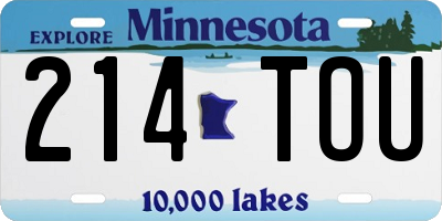 MN license plate 214TOU
