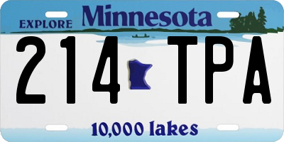 MN license plate 214TPA