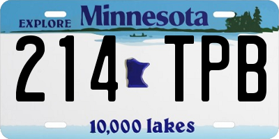 MN license plate 214TPB