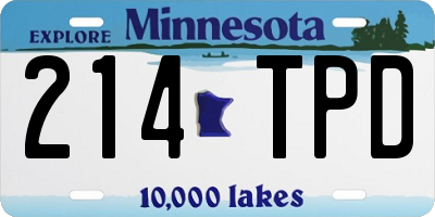 MN license plate 214TPD
