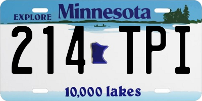 MN license plate 214TPI