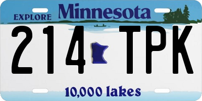 MN license plate 214TPK