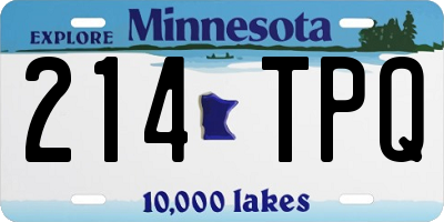 MN license plate 214TPQ