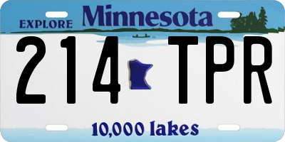 MN license plate 214TPR