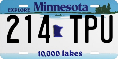 MN license plate 214TPU
