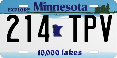 MN license plate 214TPV