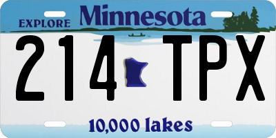 MN license plate 214TPX