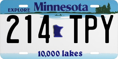 MN license plate 214TPY