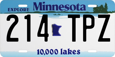 MN license plate 214TPZ