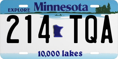 MN license plate 214TQA