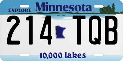 MN license plate 214TQB