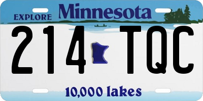 MN license plate 214TQC