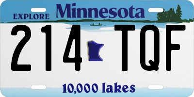 MN license plate 214TQF