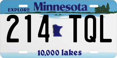 MN license plate 214TQL