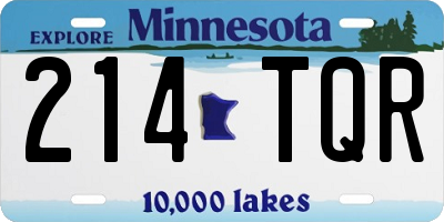 MN license plate 214TQR