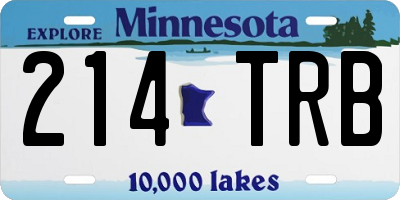 MN license plate 214TRB