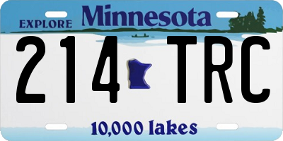 MN license plate 214TRC