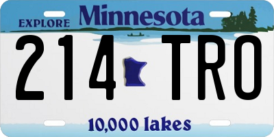 MN license plate 214TRO