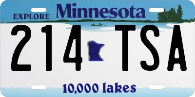 MN license plate 214TSA