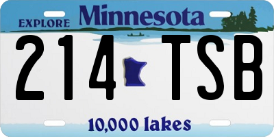 MN license plate 214TSB