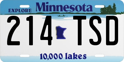MN license plate 214TSD