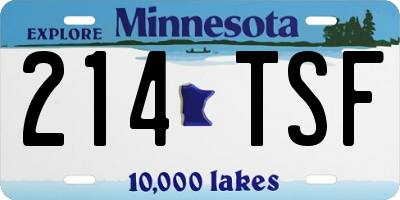 MN license plate 214TSF
