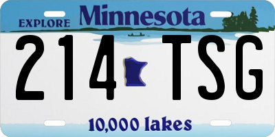 MN license plate 214TSG
