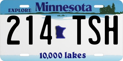 MN license plate 214TSH