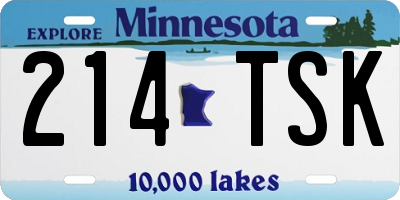 MN license plate 214TSK