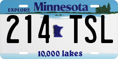 MN license plate 214TSL