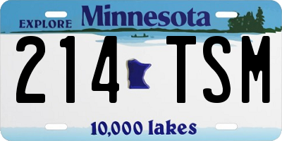 MN license plate 214TSM