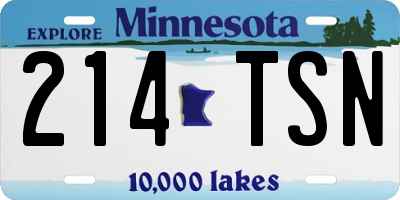 MN license plate 214TSN