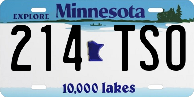 MN license plate 214TSO