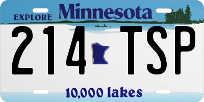 MN license plate 214TSP