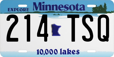 MN license plate 214TSQ
