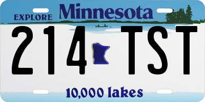 MN license plate 214TST