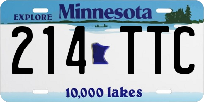 MN license plate 214TTC