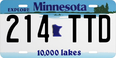 MN license plate 214TTD