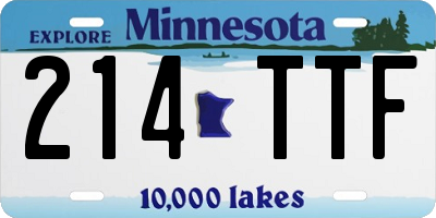 MN license plate 214TTF