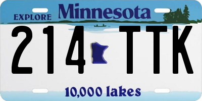 MN license plate 214TTK