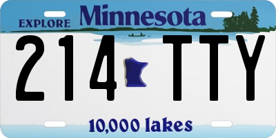 MN license plate 214TTY