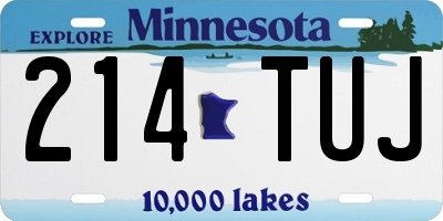 MN license plate 214TUJ