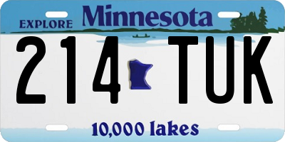 MN license plate 214TUK