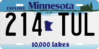 MN license plate 214TUL