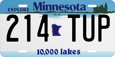 MN license plate 214TUP