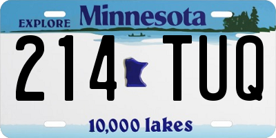 MN license plate 214TUQ