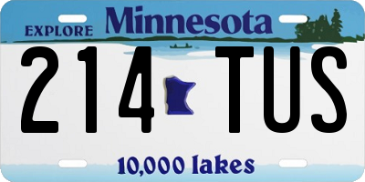 MN license plate 214TUS