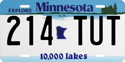 MN license plate 214TUT