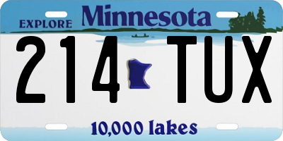 MN license plate 214TUX